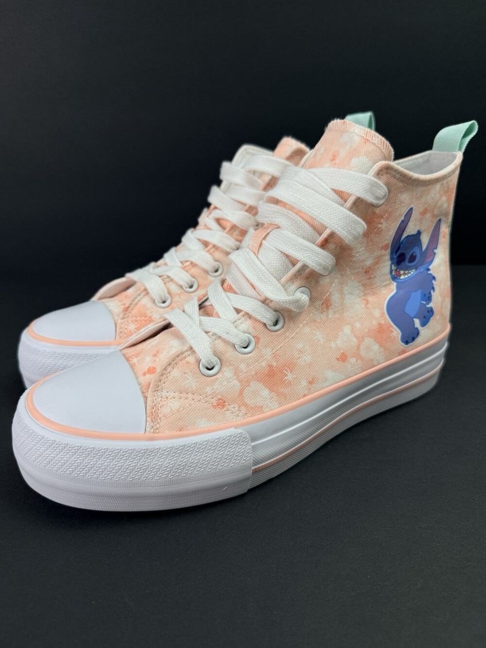 Disney Stitch & Angel High Top Sneakers Women’s 9 Pink White NEW No Box